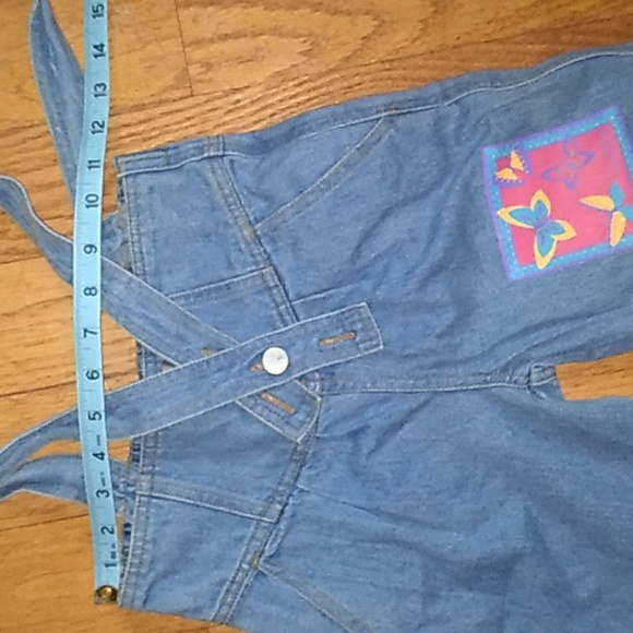 π¦ VINTAGE GIRLS OVERALLS w BUTTERFLY 90's Sz 6 - Picture 4 of 16